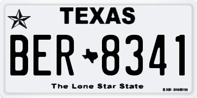 TX license plate BER8341
