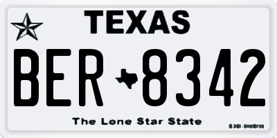 TX license plate BER8342