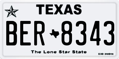 TX license plate BER8343