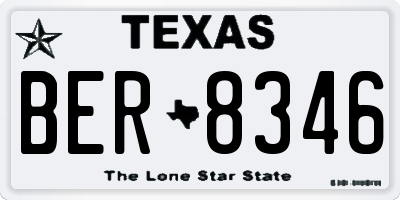 TX license plate BER8346