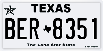TX license plate BER8351