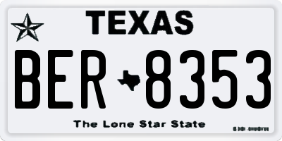 TX license plate BER8353