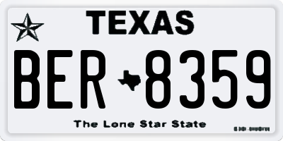 TX license plate BER8359