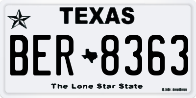 TX license plate BER8363
