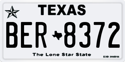 TX license plate BER8372