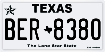 TX license plate BER8380