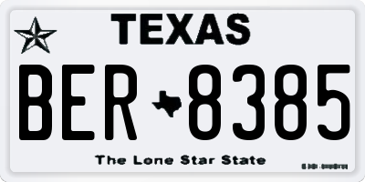 TX license plate BER8385