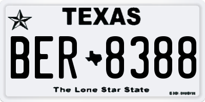 TX license plate BER8388