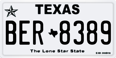 TX license plate BER8389