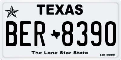 TX license plate BER8390