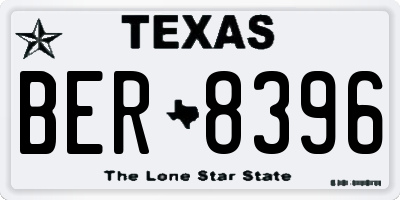 TX license plate BER8396
