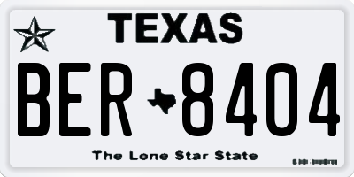 TX license plate BER8404