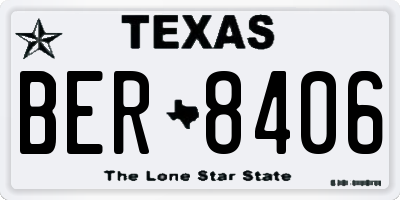 TX license plate BER8406