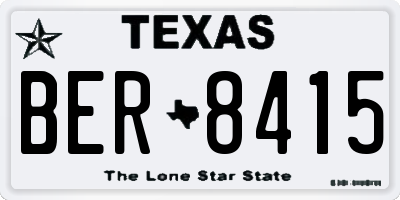 TX license plate BER8415