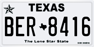 TX license plate BER8416