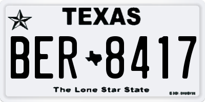 TX license plate BER8417