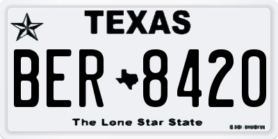TX license plate BER8420