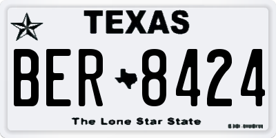 TX license plate BER8424