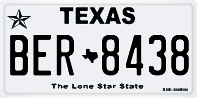 TX license plate BER8438