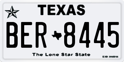 TX license plate BER8445