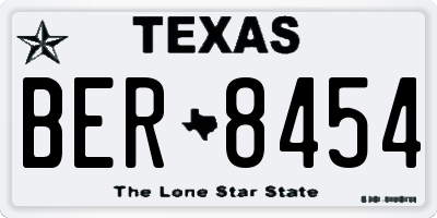 TX license plate BER8454