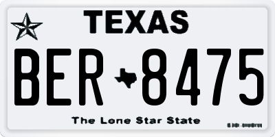 TX license plate BER8475