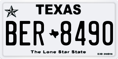 TX license plate BER8490