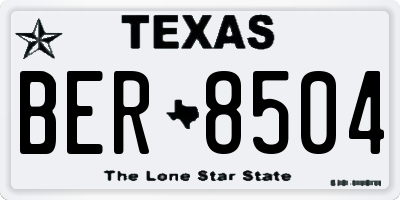 TX license plate BER8504