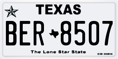 TX license plate BER8507
