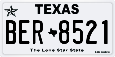 TX license plate BER8521