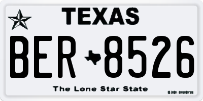 TX license plate BER8526