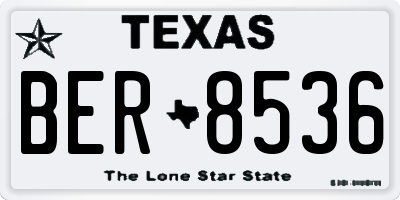 TX license plate BER8536