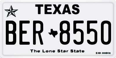 TX license plate BER8550