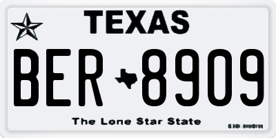 TX license plate BER8909