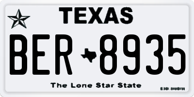 TX license plate BER8935