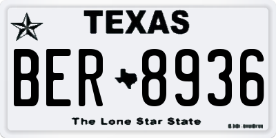 TX license plate BER8936