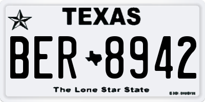TX license plate BER8942