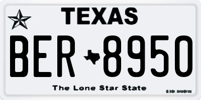TX license plate BER8950