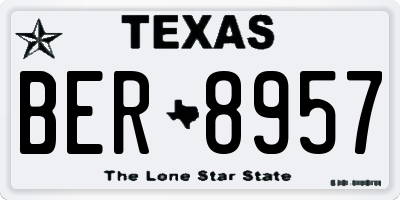 TX license plate BER8957