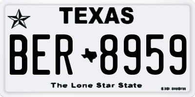 TX license plate BER8959