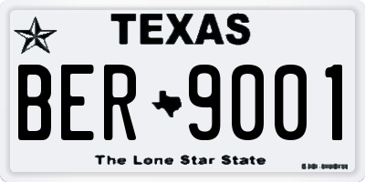 TX license plate BER9001