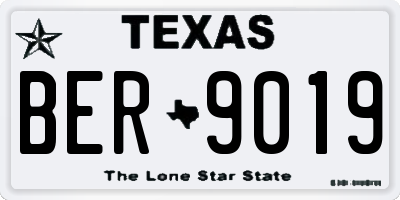 TX license plate BER9019