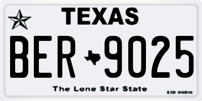 TX license plate BER9025