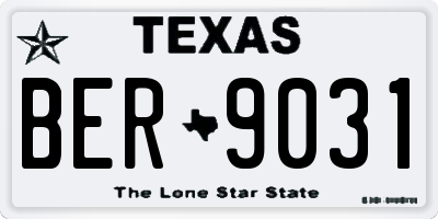 TX license plate BER9031
