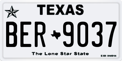 TX license plate BER9037