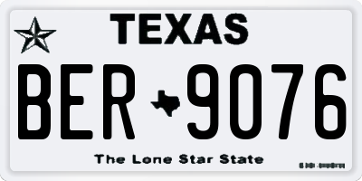 TX license plate BER9076