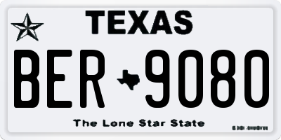 TX license plate BER9080