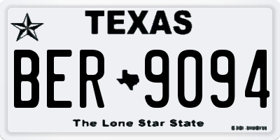 TX license plate BER9094
