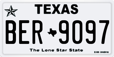 TX license plate BER9097