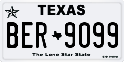 TX license plate BER9099